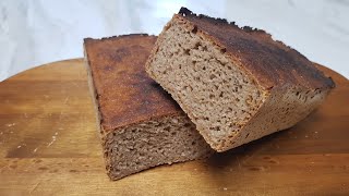 [1분완성] 천연발효종 사워도우 호밀 빵 만들기 Bake levain sour dough rye bread (무반죽, no knead bread)