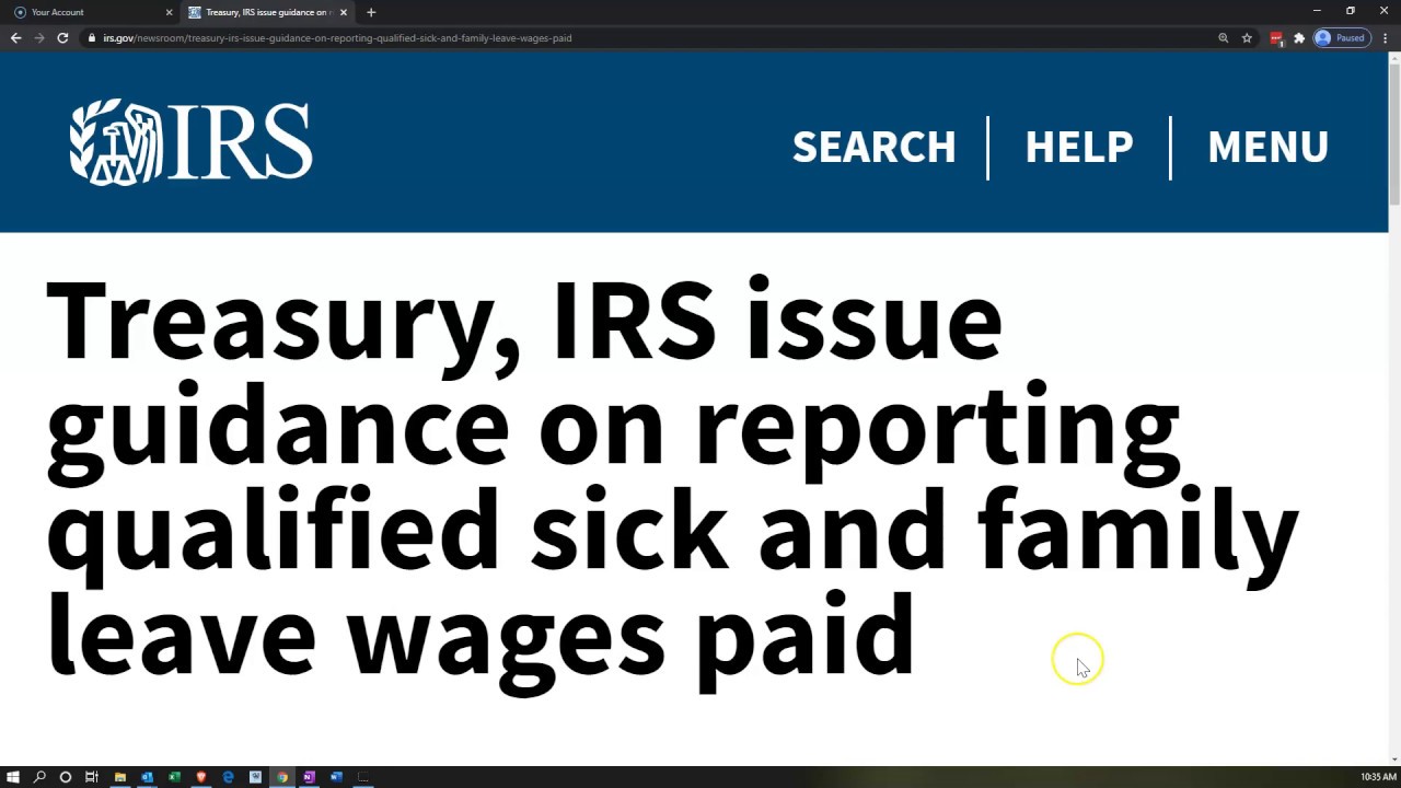 Treasury, IRS Issue Guidance On Reporting Qualified Sick And Family ...