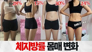 같은 체지방, 다른 몸매? 체지방률에 따른 몸매 변화(눈바디vs인바디 비교)