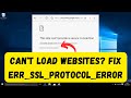 🔧 Can't Load Websites? Fix ERR_SSL_PROTOCOL_ERROR! 🔧