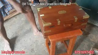 Teak cash old box _ Restored