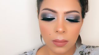 Gray tutorial makeup ميكب  سموكى رمادى جليتر