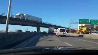 Driving on the Skyway to I-90 North in Buffalo