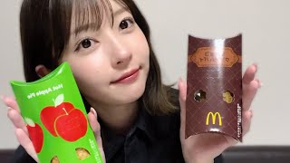 【髪切った】ただ話しながらマックのパイを2個話食べるだけ🍎🍫