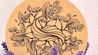 Unique Gorgeous Zentangle relaxing drawing tutorial || drawing guide || step by step