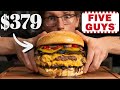 $379 Five Guys Bacon Cheeseburger Taste Test | FANCY FAST FOOD