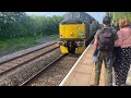 rog class 37510 class 37800 class 57312 with ‘the retro cumbrian coaster ii’ at ravenglass