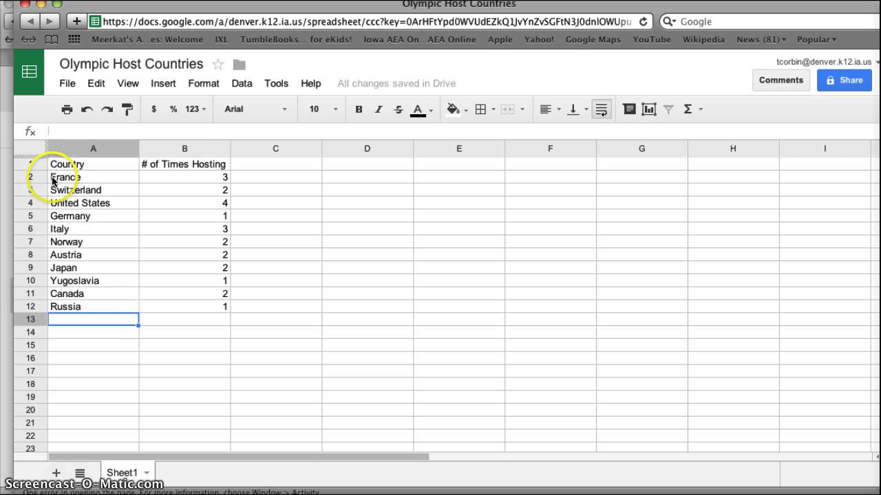 Google Spreadsheet Tutorial Youtube