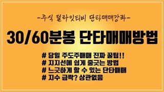 당일 주도주 단타매매시 30분봉,60분봉 참고하여 매매하는 방법