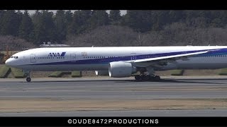 Howling GE90s! All Nippon Airways 777-381ER [JA732A] Takeoff from Tokyo Narita ᴴᴰ