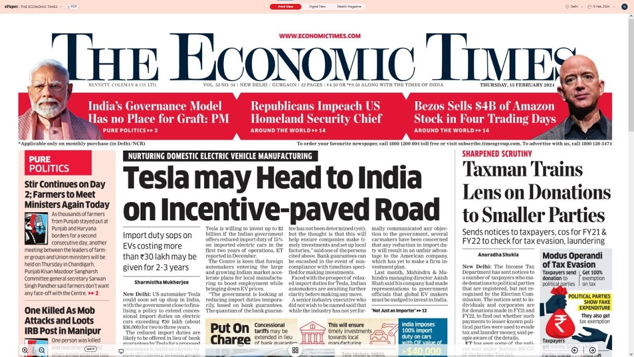 15 February 2024 | The Economic Times Newspaper | Daily Business News ...