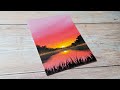 dreamy sunset sky / easy acrylic painting ideas for beginners ✨️