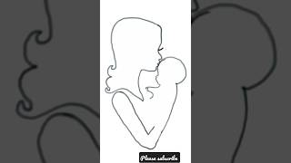 mother and child 🚸 drawing #తల్లి బిడ్డ #shorts #drawings #viralshorts