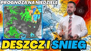 Opady deszczu. W górach i na Podlasiu śniegu. Front okluzji niżu Diana. Prognoza na niedzielę.