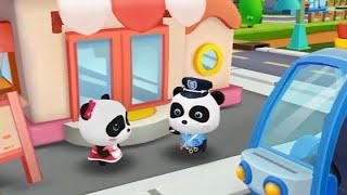 brave police man patrols the street | Baby panda Police man |baby Panda kid's world