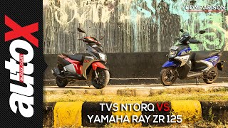 TVS NTorq Race Edition BS6 vs Yamaha Ray ZR 125 Street Rally | Comparison  | autoX