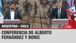 CONFERENCIA de ALBERTO FERNÁNDEZ y BORIC: ACUERDOS BILATERALES entre ARGENTINA y CHILE