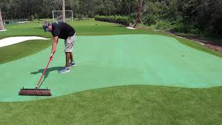 Protips - how to broom your putting green installation