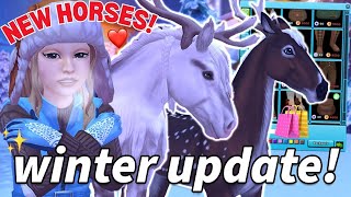 *NEW* WINTER MAGICAL HORSES \u0026 WINTER VILLAGE RELEASED!! STAR STABLE UPDATE!!