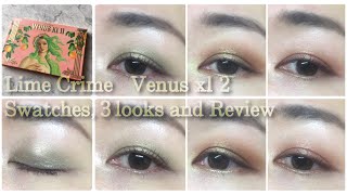 【Eng Sub】 Lime crime Venus xl 2 swatches, 3 looks and review