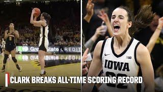 CAITLIN CLARK BREAKS NCAAW ALL-TIME SCORING RECORD 😱 | ESPN College Basketball