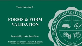 Bootstrap 5 - Forms & Form Validation