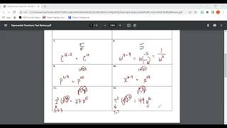 Exponential Equations Test Review