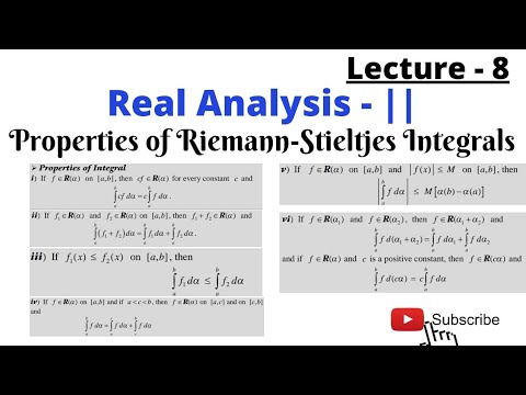 Properties Of Riemann-Stieltjes Integrals , Real Analysis ...