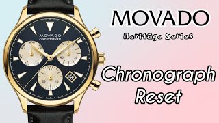 How To Reset Chronograph Hands MOVADO Calendoplan Heritage Series