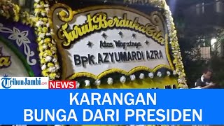 Penampakan Karangan Bunga dari Presiden dan Wakil Presiden Untuk Azyumardi Azra