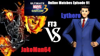 JakoMan64 vs Lythero A.K.A. Link3Kokiri FT3 ( UMVC3 Online Matches Episode 91)