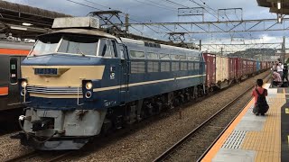 EF66 27号機牽引貨物列車通過　府中本町駅にて　A1士業2066レ　百済貨物ターミナル〜越谷貨物ターミナル