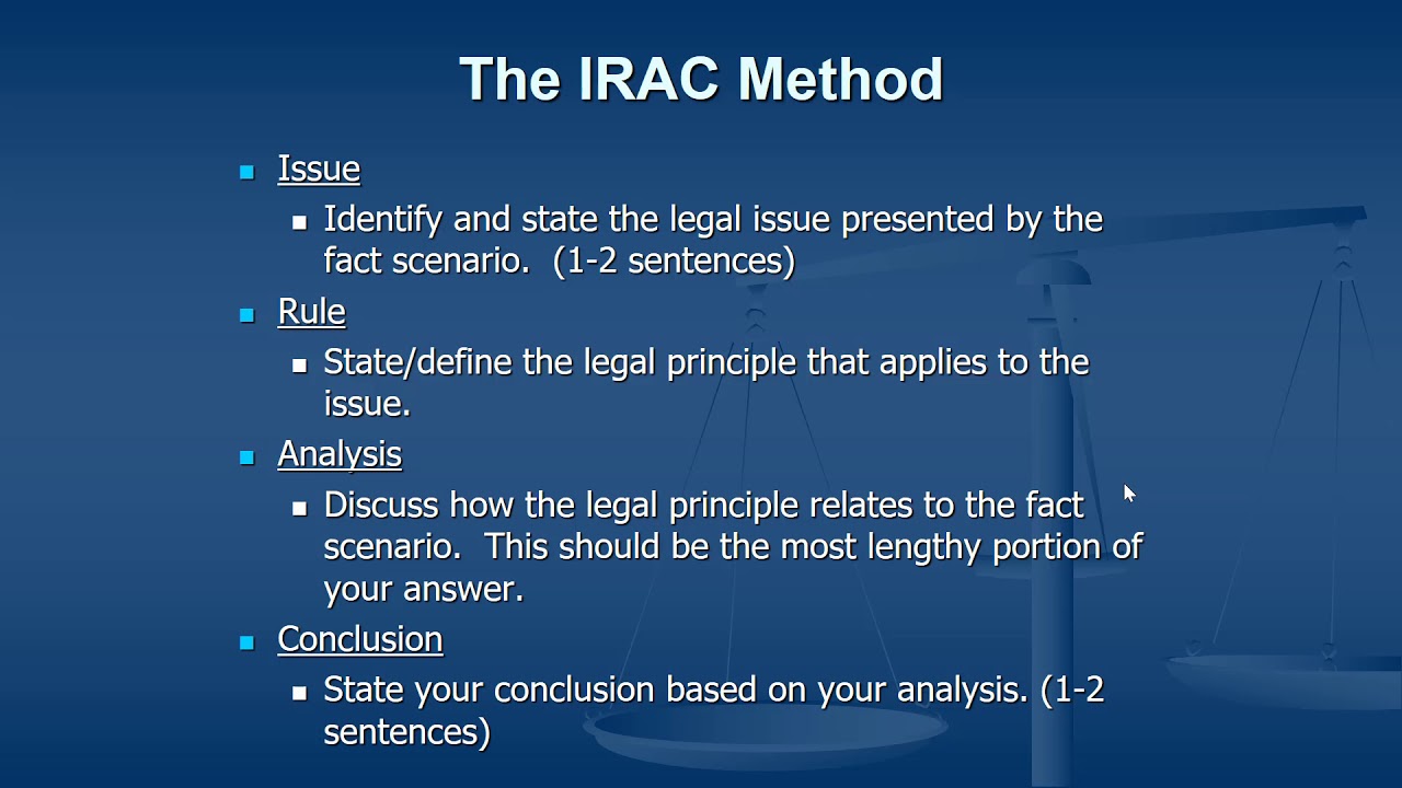 💐 Irac Method Of Legal Writing Sample. Explanation Of IRAC Method Of ...