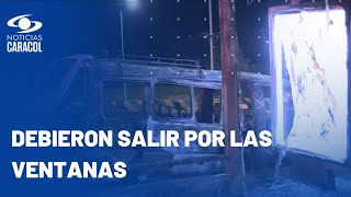 Mariachis venían de una serenata, su carro se quemó en la avenida Suba y perdieron los instrumentos