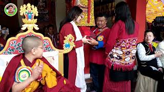 Hon'ble MLA Shri Tseten Chombay sir space by// lhagyala Rinpoche ko give ka sat sonman Diya gaya hai