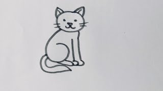How to draw a Cat easy /Cat drawing easy with numbers 611/easy drawing step by step