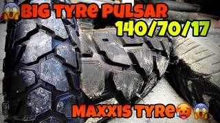 Installed big tyre in pulsar😱| maxxis tyres🥵| Best tyres for pulsar 125,150,180,220❤️