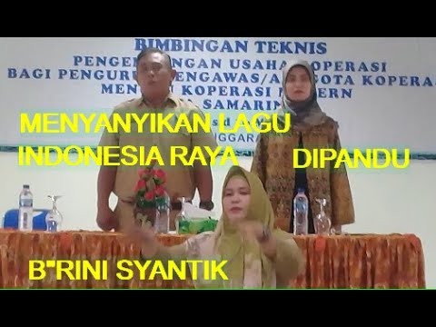 MENYANYIKAN LAGU INDONESIA RAYA,DI PANDU B* RINI SYANTIK || MC NYA B ...