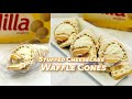 Banana Pudding Cheesecake Stuffed Waffle Cones