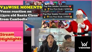 V33Wise Moments | Venus reaction on 13yrs old Santa Claus from Cambodia