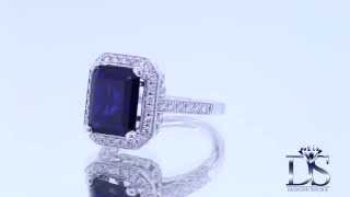 Beautiful 5CT synthetic blue Sapphire cocktail ring RN 171550