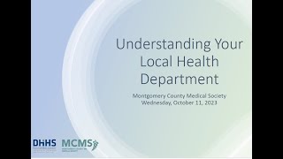 Webinar: Department of Health Montgomery County