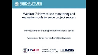 Monitoring and evaluation tools to guide project success (Hort4Dev webinar)