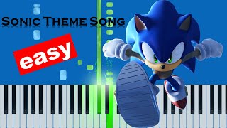 Sonic Theme Song (Slow Easy) Piano Beginner Tutorial