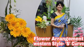 Flower Arrangement- Western Style 'S' Curve