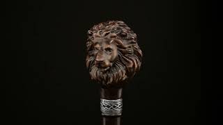 Unique Custom Hand Carved Lion Walking Stick Or Knob Handle Cane