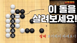 [바둑 실력 향상 사활] 흑돌을 과연 어떻게 살릴 수 있을까요?