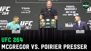 Conor McGregor calls Dustin Poirier a fake c*** as “crazy Conor” returns at UFC 264 Press Conference