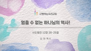 [2023.12.17]주일예배 / 멈출수 없는 하나님의 역사! / 사도행전 12장 20~25절 - 사랑하는우리교회 김현담임목사