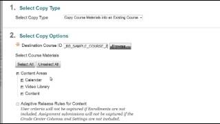 Blackboard 9.1.13: Copy Course Content Between Courses